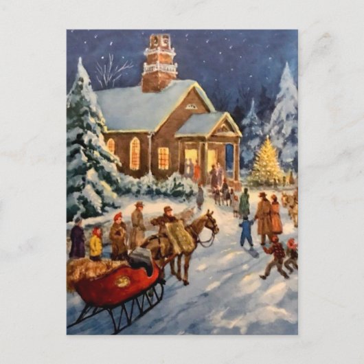 Winter Holiday Gathering Postkarte (Vorderseite)