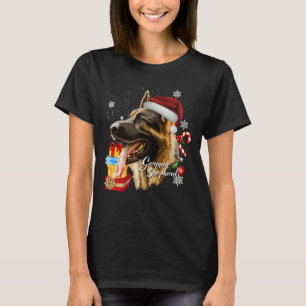 Winter Holiday German Shepherd Dog Weihnachten Wei T-Shirt
