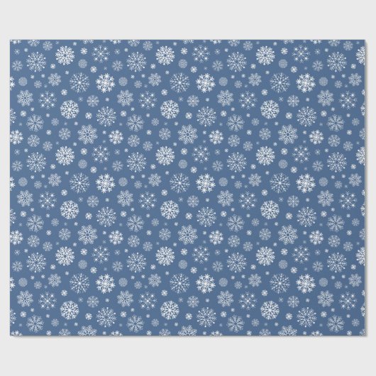 Winter Holiday Gift Wrap with Classic Snow Pattern Geschenkpapier (Flach)