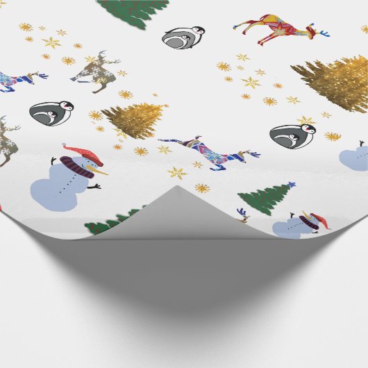 Winter Holiday Glossy Wrapping Paper, 30 in x 2 ft Geschenkpapier (Ecke)