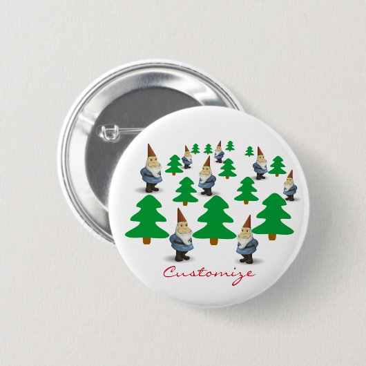 Winter Holiday Gnomes Weihnachtsbaumen Thunder_Cov Button (Vorne & Hinten)