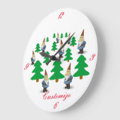 Winter Holiday Gnomes Weihnachtsbaumen Thunder_Cov Große Wanduhr (Winkel)