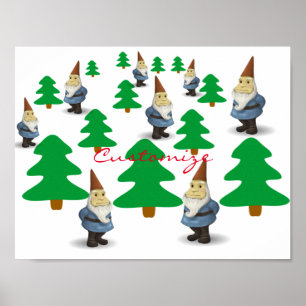 Winter Holiday Gnomes Weihnachtsbaumen Thunder_Cov Poster