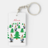 Winter Holiday Gnomes Weihnachtsbaumen Thunder_Cov Schlüsselanhänger (Rückseite)