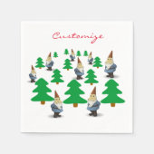 Winter Holiday Gnomes Weihnachtsbaumen Thunder_Cov Serviette (Vorderseite)
