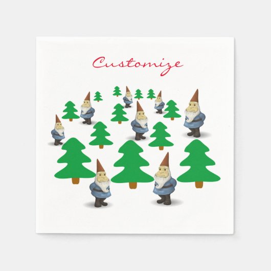 Winter Holiday Gnomes Weihnachtsbaumen Thunder_Cov Serviette (Vorderseite)