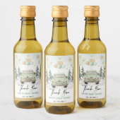 Winter Holiday Greenery Gold Drive Thru Dusche Weinetikett (Flaschen)