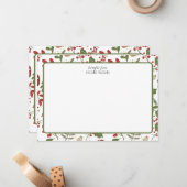 Winter Holiday Greenery Mitteilungskarte (Vorderseite/Rückseite Beispiel)