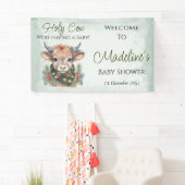 Winter Holiday Highland Heilige Kuh Baby Dusche Banner (Insitu)