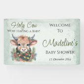 Winter Holiday Highland Heilige Kuh Baby Dusche Banner (Horizontal)