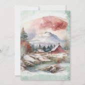 Winter Holiday Highland Heilige Kuh Baby Dusche Einladung (Rückseite)