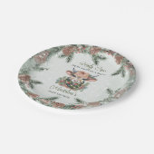 Winter Holiday Highland Heilige Kuh Baby Dusche Pappteller (Schrägansicht)