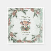 Winter Holiday Highland Heilige Kuh Baby Dusche Serviette (Vorderseite)