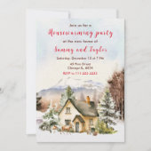 Winter Holiday Hütte Housewarming Party Einladung (Vorderseite)