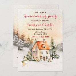 Winter Holiday Hütte Housewarming Party Einladung