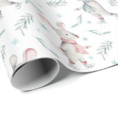 Winter Holiday Ice Skaten Mice Muster Geschenkpapier (Rolleneckpunkt)