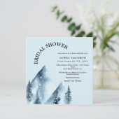 Winter Holiday Mountains Bridal Dusche Einladung (Stehend Vorderseite)