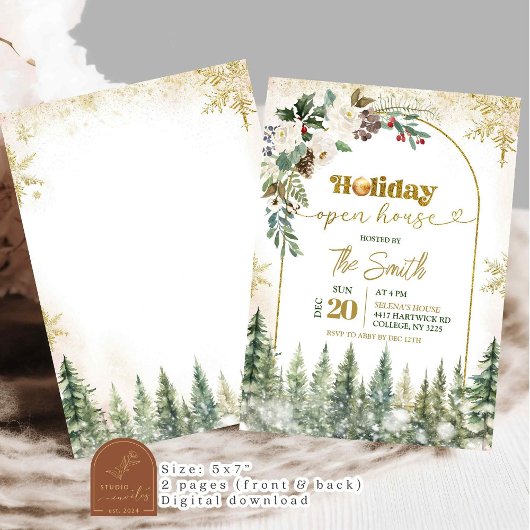 Winter Holiday Open House Weihnachts-Party Einladung