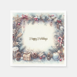 Winter Holiday Paper Napkin Serviette
