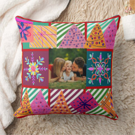 Winter Holiday Patchwork Foto Kissen