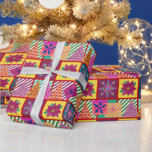 Winter Holiday Patchwork Geschenkpapier