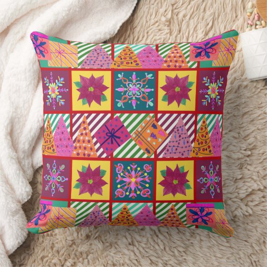 Winter Holiday Patchwork Kissen (Decke)