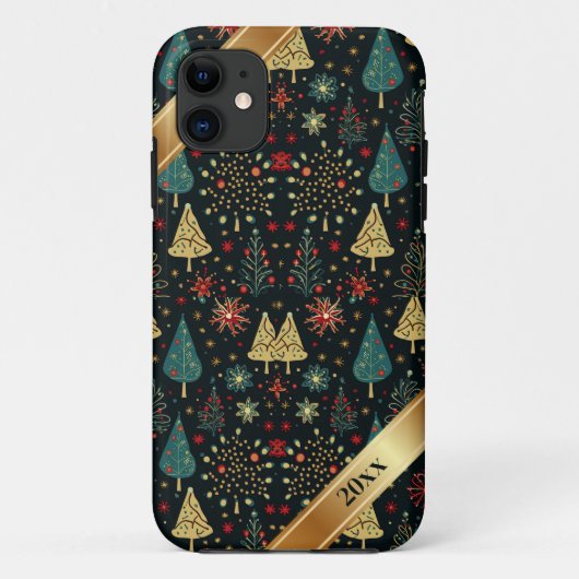Winter Holiday Pattern iPad Case (Rückseite)