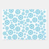 Winter Holiday Pattern: Weiße und blaue Schneefloc Geschenkpapier Set (Vorderseite 2)