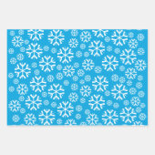 Winter Holiday Pattern: Weiße und blaue Schneefloc Geschenkpapier Set (Vorderseite 3)