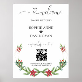 Winter Holiday Pine Cons Weihnachtsunterschrift Poster