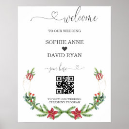 Winter Holiday Pine Cons Weihnachtsunterschrift Poster