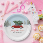 Winter Holiday Red Truck Weihnachts Party Paper Pl Pappteller (Party)