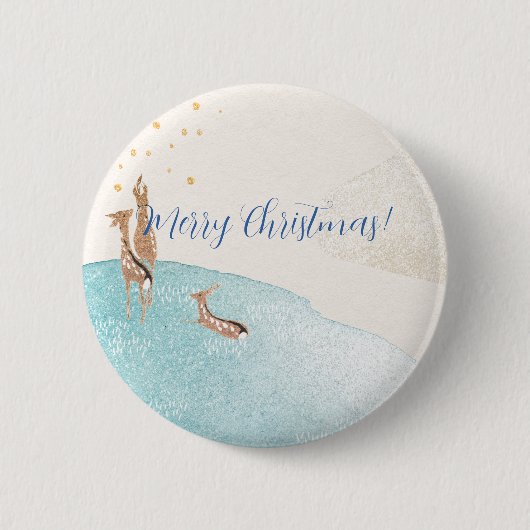 Winter Holiday Rentier Button (Vorderseite)