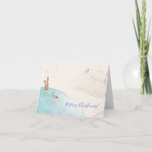 Winter Holiday Rentier Karte (Vorderseite)