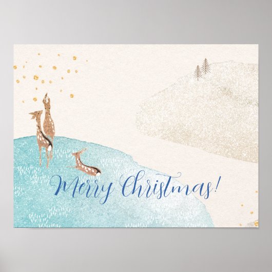 Winter Holiday Rentier Poster (Vorne)