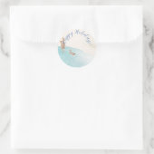 Winter Holiday Rentier Runder Aufkleber (Tasche)