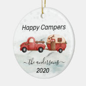 Winter Holiday RV Camper Monogram Happy Campers Keramik Ornament (Links)