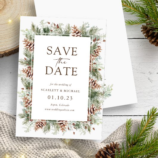 Winter Holiday Save the Date Card