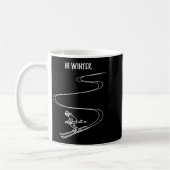 Winter Holiday Ski Line Art Christmas X-mas Skiing Kaffeetasse (Links)