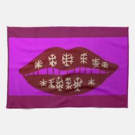 Winter Holiday Smile Kitchen Towel Geschirrtuch
