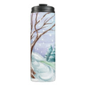 Winter Holiday Snowman Watercolor Thermosbecher (Vorderseite)