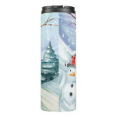 Winter Holiday Snowman Watercolor Thermosbecher (Rückseite)