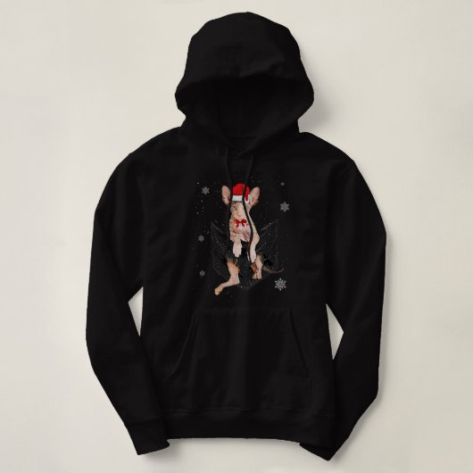 Winter Holiday Sphynx Cat Pocket mit Weihnachten S Hoodie (Design vorne)