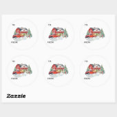 Winter Holiday Stall Tiere Runder Aufkleber (Blatt)