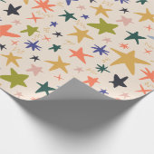 Winter Holiday with Colorful Star Pattern Geschenkpapier (Ecke)