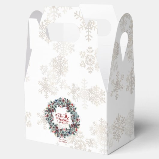 Winter Holiday Wreath 'Das ist die Jahreszeit Mong Geschenkschachtel (Geöffnet)