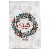 Winter Holiday Wreath 'Das ist die Jahreszeit Mong Mittlere Geschenktüte (Vorderseite)
