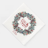 Winter Holiday Wreath 'Das ist die Jahreszeit Mong Serviette (Ecke)