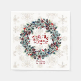 Winter Holiday Wreath 'Das ist die Jahreszeit Mong Serviette