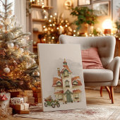 Winter Holidays Animals Nursery Poster